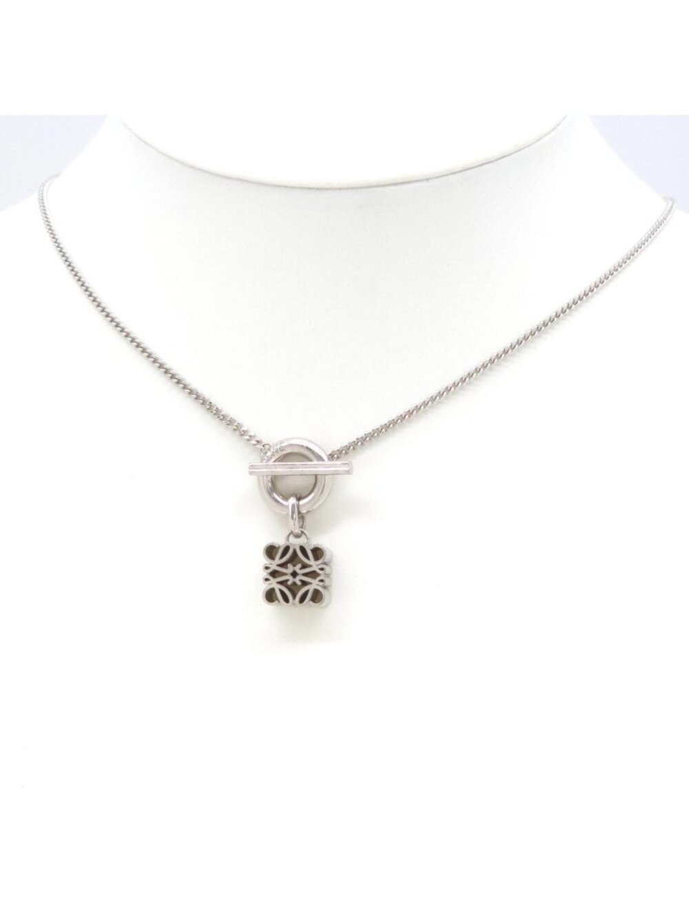Loewe Anagram Pendant 39 Toggle Closure Sterling Silver